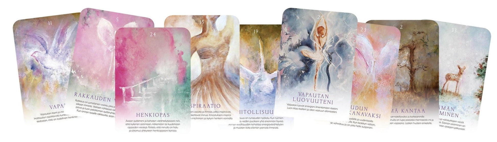 Enkelin kutsu kortit – 40 korttia ja ohjekirja - Pranabowl